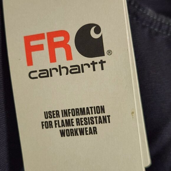 Carhartt NWT Flame Resistant Loose Fit Canvas Workwear Navy Pants Size 40x30 - Picture 13 of 16